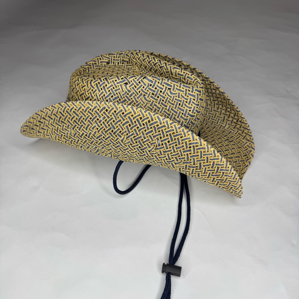Stylish Woven Cowboy Hat with Chin Strap